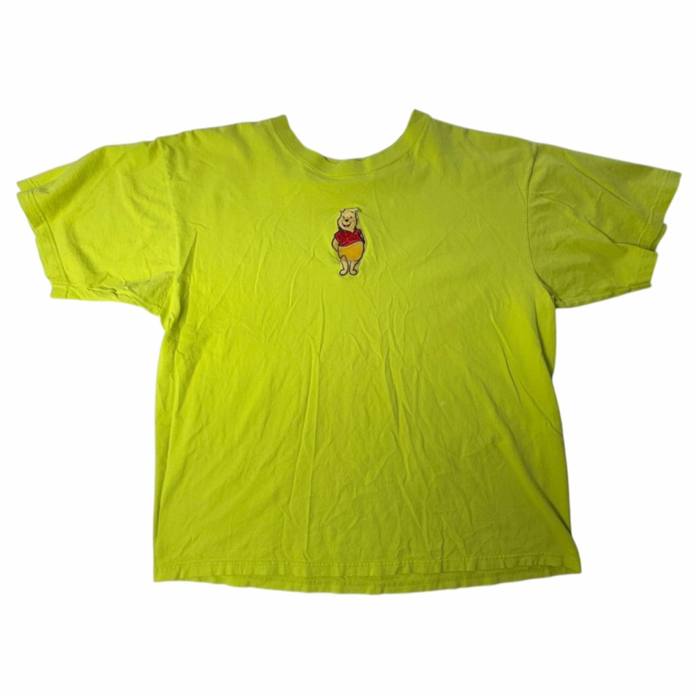Vintage Disney Winnie The Pooh Oversized T-Shirt Embroidered Pooh Yellow Green